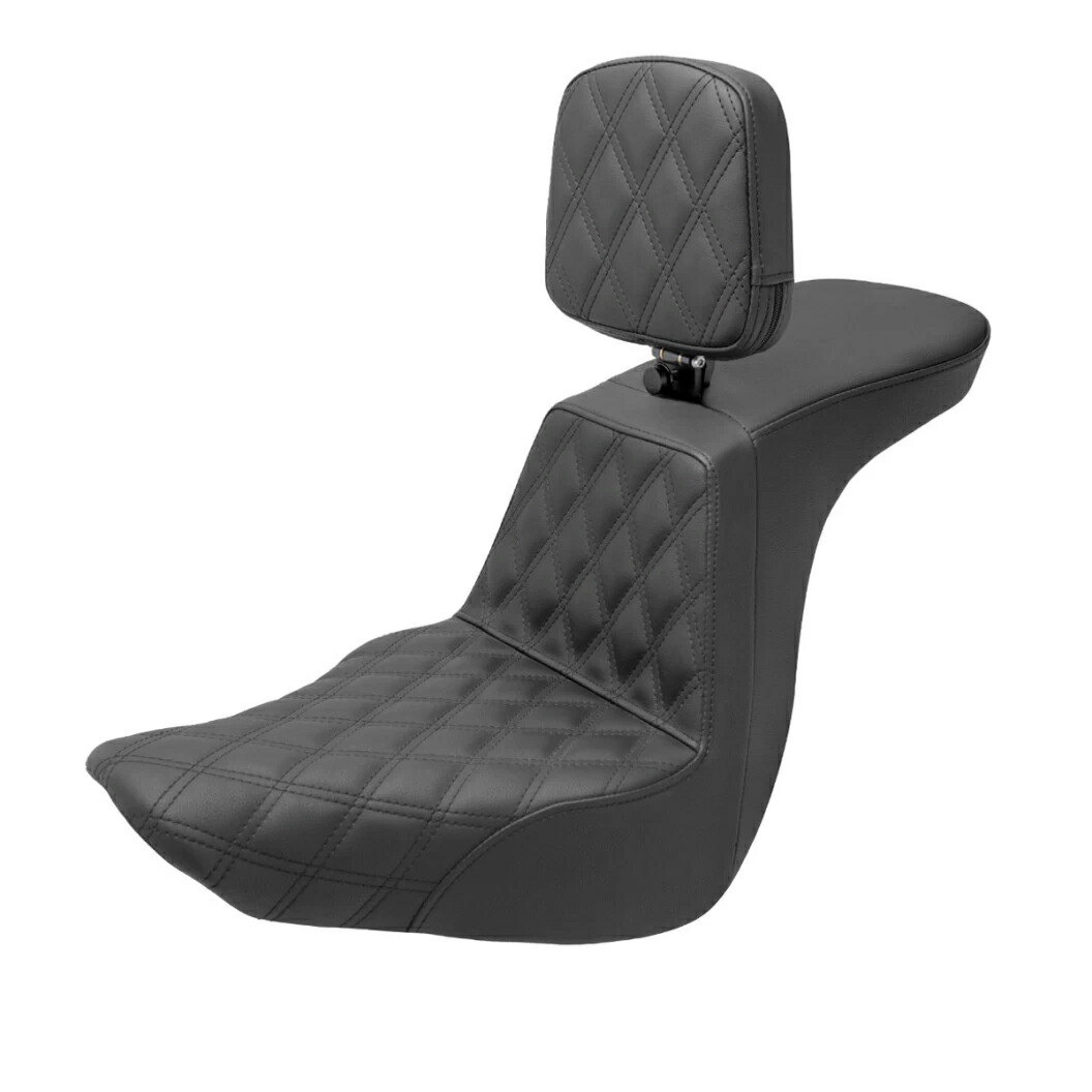 【SaddleMen】FXLR等用ツアー ステップアップ シート（バックレスト付） フロント ダイヤモンドステッチ 0802-1525