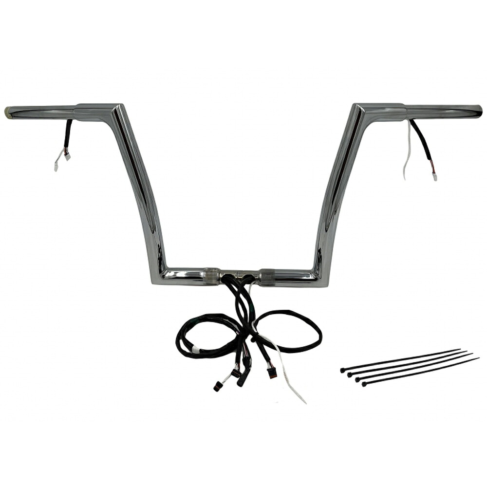 ロードグライド 1.25インチ フラットトップハンドルバー プラグアンドプレイキット 12インチ クローム Fat Baggers　702912