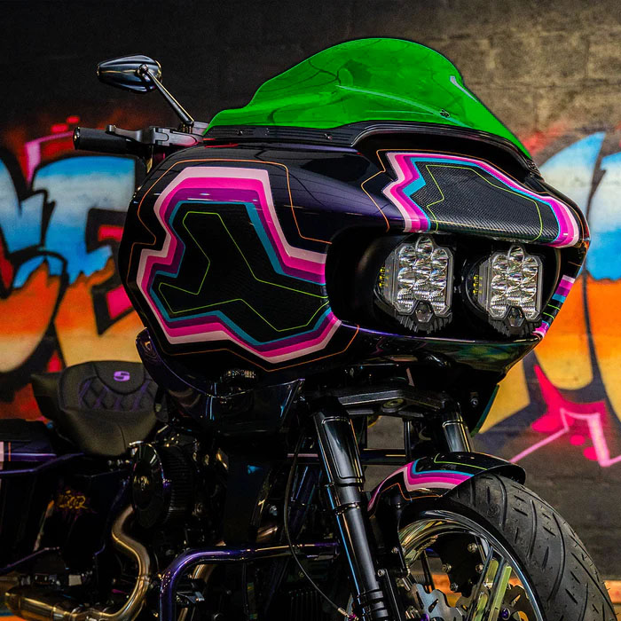 2015以降ロードグライド KOLOR FLARE ウインドシールド 9インチ グリーン 【KLOCK Werks】KWW-01-0671