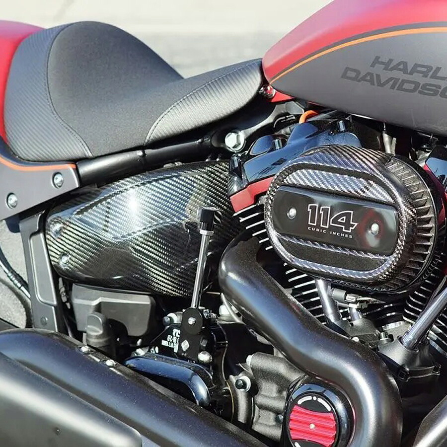 M8ソフテイル カーボンサイドカバーセット (リモートアジャスターノブ無し用) ノイズ　CSC-02