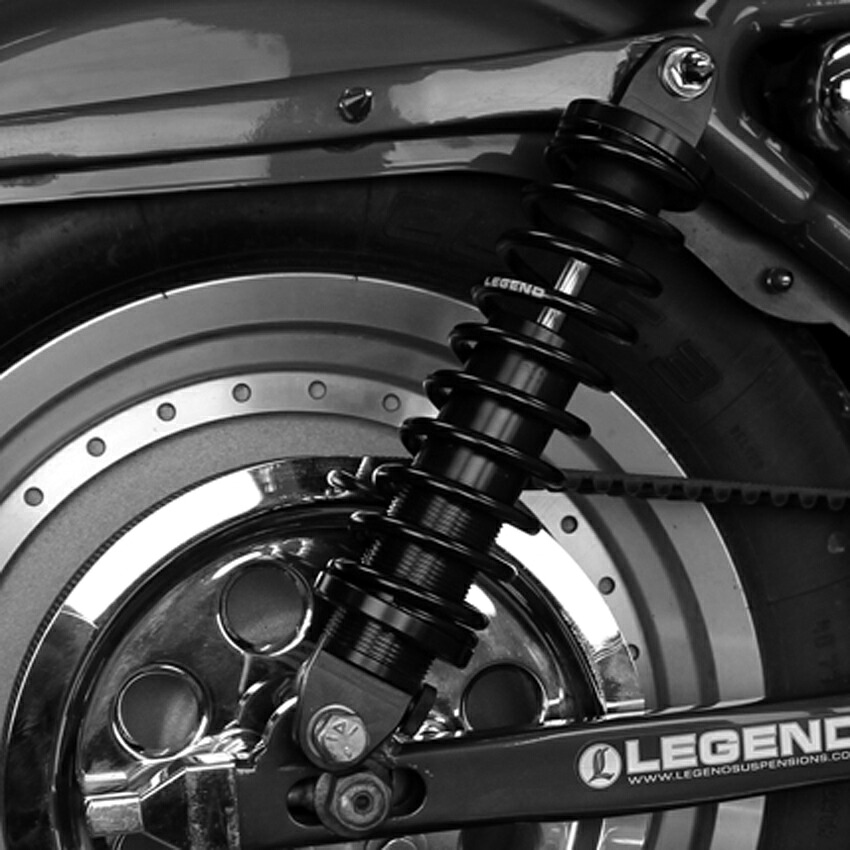 Legend Suspension Revo-A 伸び側減衰調整付 スタンダード・リアサスペンション 13インチ (ブラック) 【2004～2021 XL スポーツスター】1310-1119