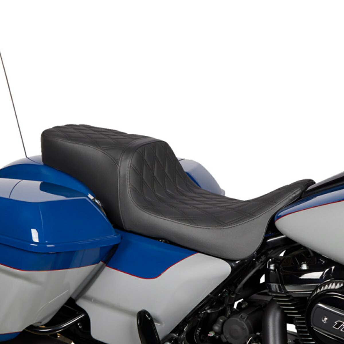 Drag Specialties Performance Predator 2-UP シート ダブルダイアモンド (ブラック) 【ツーリング】0801-1490|ワールドモーターライフ