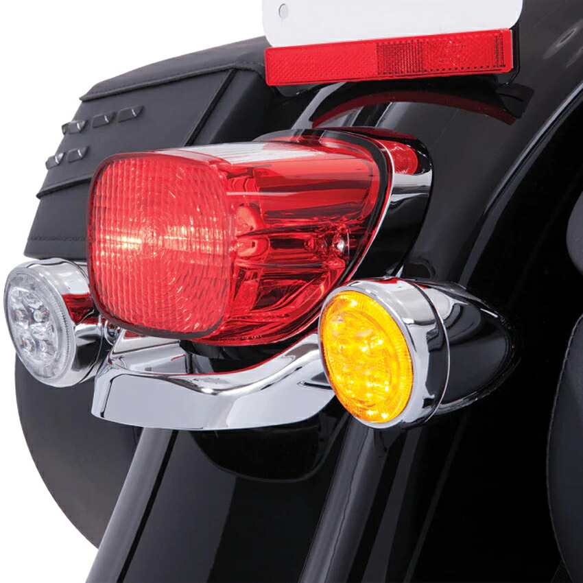 ツーリング、ソフテイル、ダイナ、スポーツスター FANG ベゼル一体型 LEDウィンカー(クローム/クリア) 【CIRO】C45500｜ワールドモーターライフ