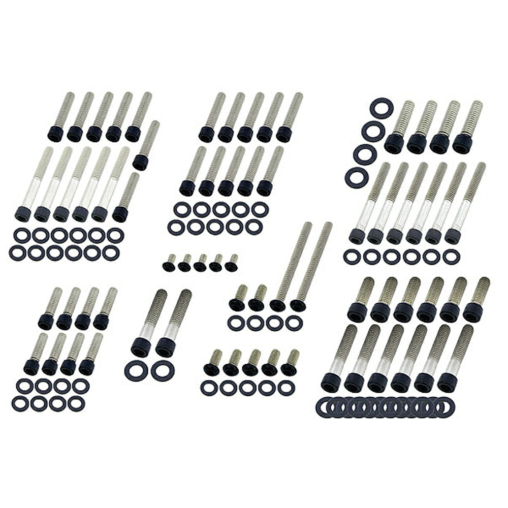【Screws4Bikes】1999~2005 ダイナ、2000~2006 ソフテイル エンジンボルトセット (マットブラック) 979804