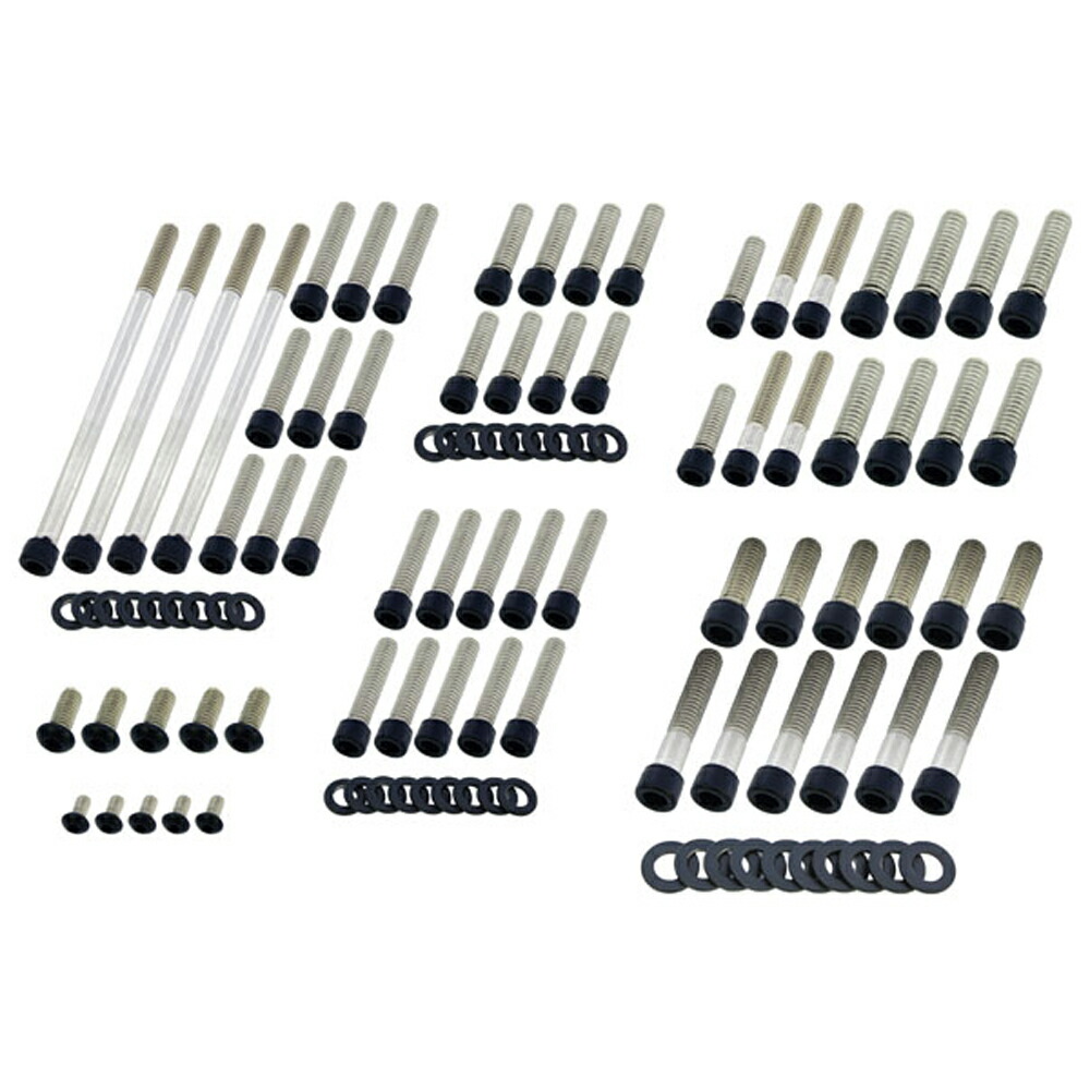 【Screws4Bikes】2017以前 ブレイクアウト、ロッカー/C エンジンボルトセット (マットブラック) 979806