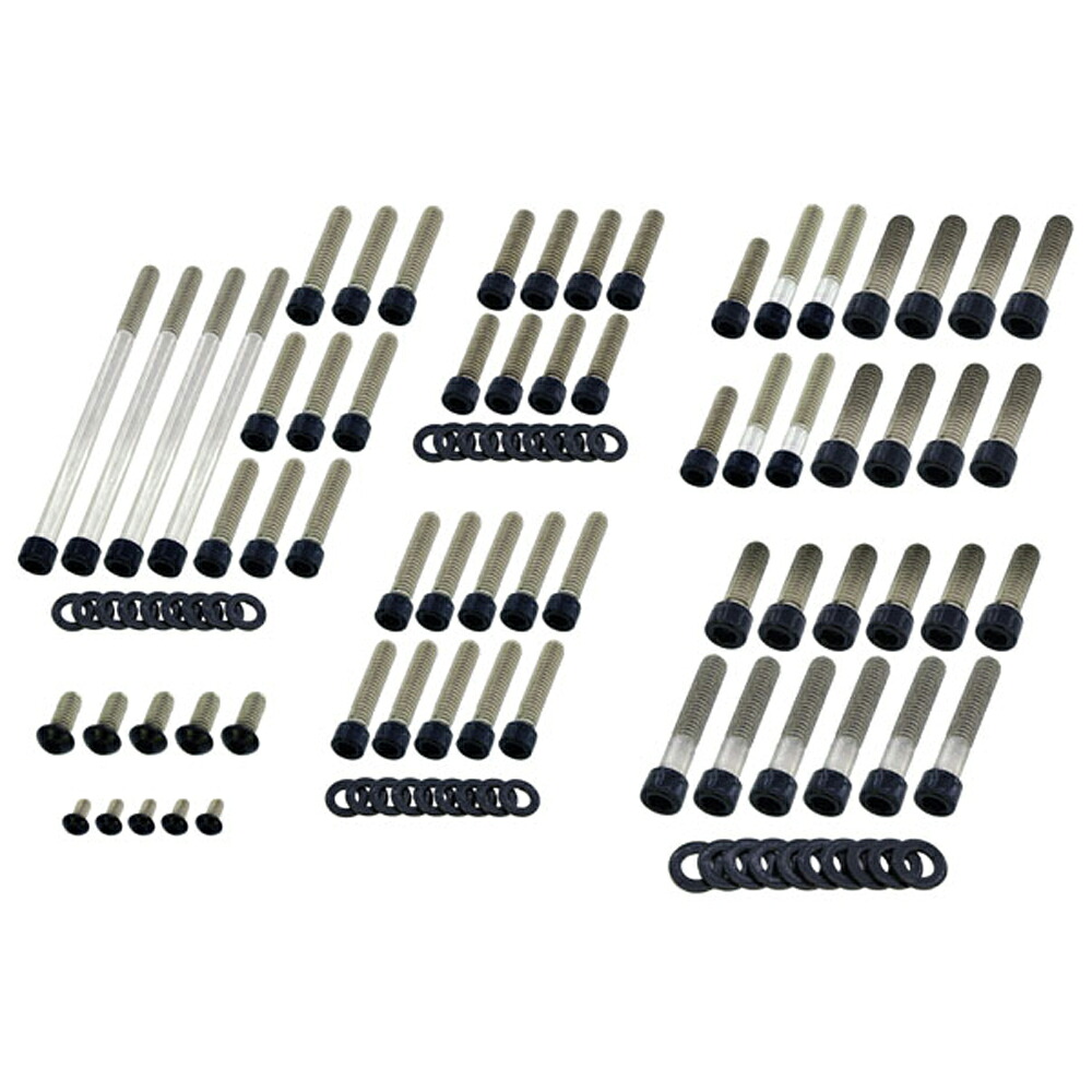 【Screws4Bikes】2019以降 M8ソフテイル エンジンボルトセット (グロスブラック) 979825
