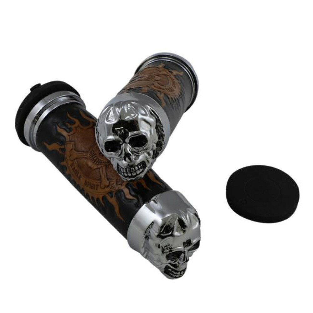 Drag Specialties スカルグリップ プレーンアイ ケーブルスロットル用 DS-243255｜ワールドモーターライフ