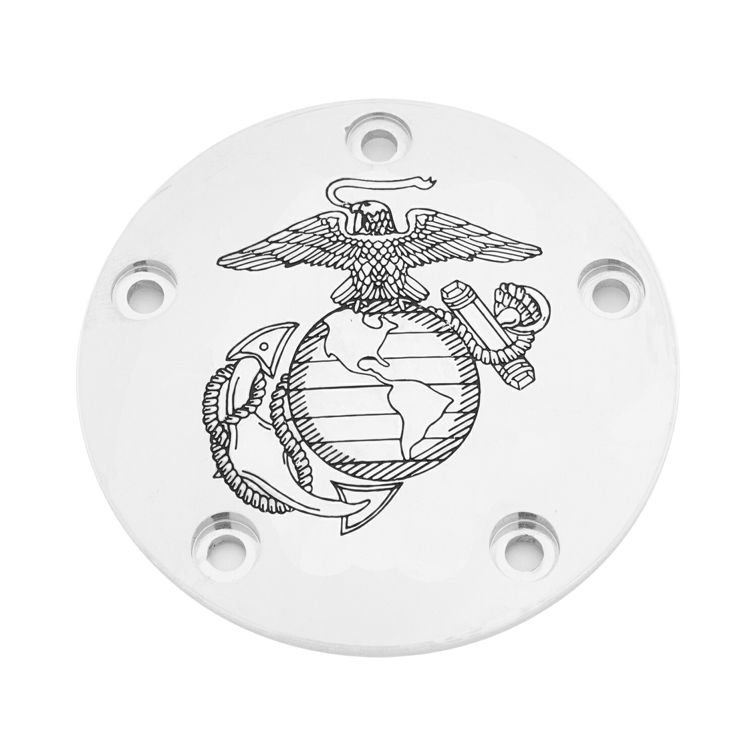 CUSTOM ENGRAVING MARINE EGA タイマーカバー (クローム) TC ツーリング、ダイナ、ソフテイル、トライク