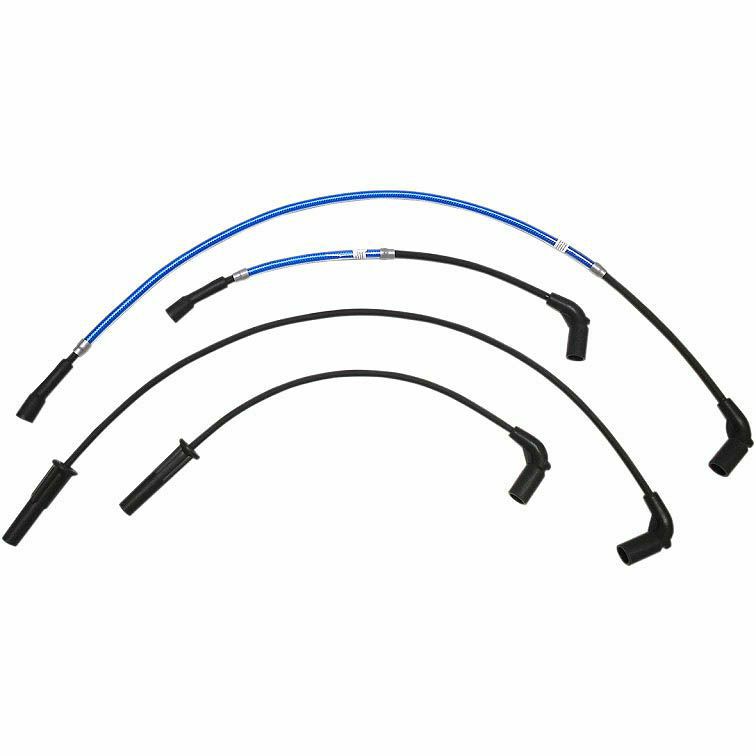 【マグナム】2104-0338 Braided スパークプラグワイヤー　キャンディーアップルブルー 2017～ ツーリング、トライク