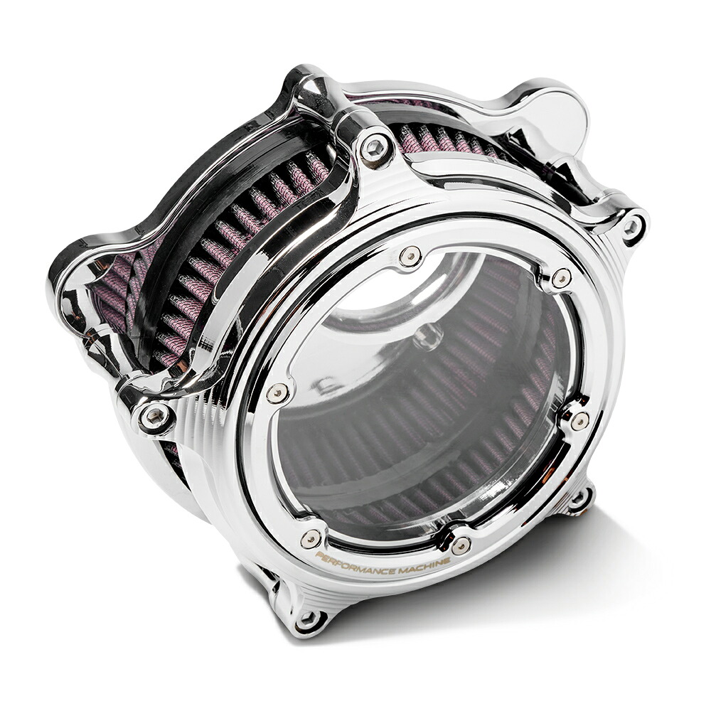 【Performance Machine】ビジョン・エアクリーナー M8用 クローム 0206-2156-CH|ワールドモーターライフ