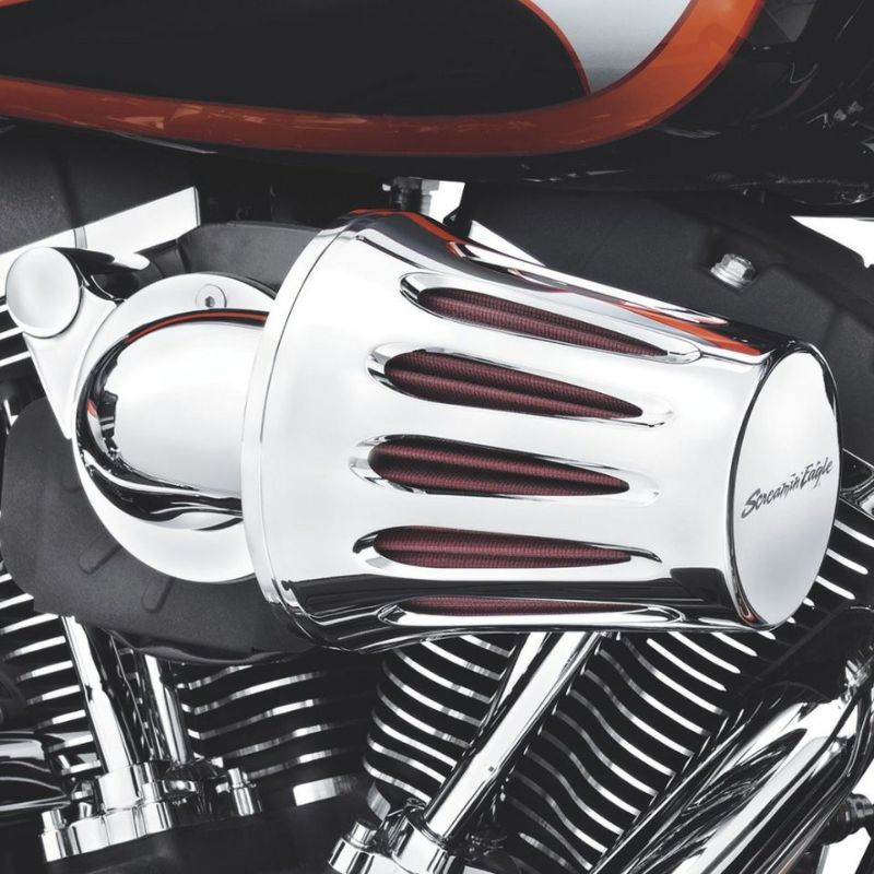 ハーレー純正 HEAVY BREATHER パフォーマンスエアークリーナーカバー ディアドロップ クローム 28740-10｜ワールドモーターライフ