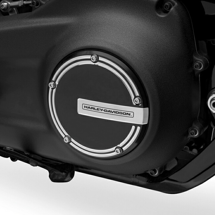 ハーレー純正 M8 ソフテイル用 エンパイア ダービーカバー ブラック/シルバー 25701179