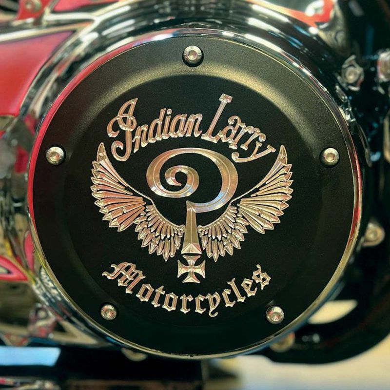 M8ツーリング Indian Larryロゴ ダービカバー マットブラック Indian Larry Motorcycles|ワールドモーターライフ