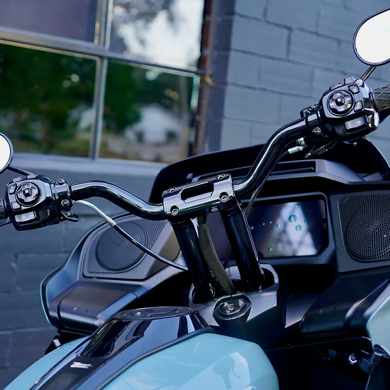 2024以降 ロードグライド、2023以降 CVOロードグライド/ST 10インチ APEXライザー/モトハンドルバーセット (クローム/ポリッシュ) KSTカスタムズ