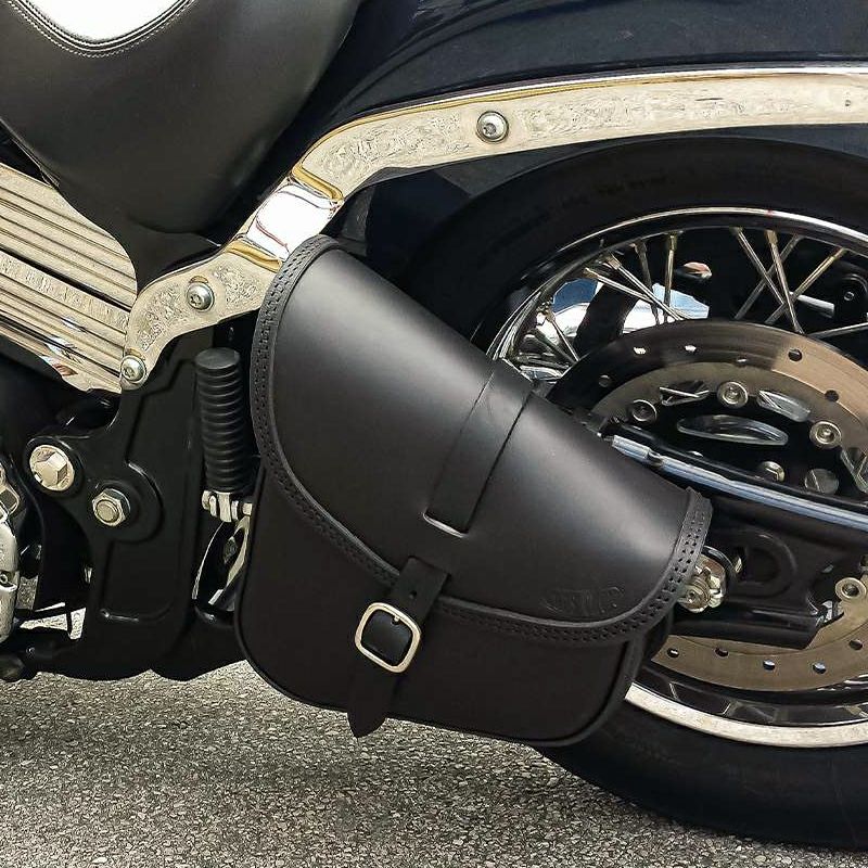 エンズクオイオ BOB レザー スイングアームバッグ 7L (ブラック) TCソフテイル