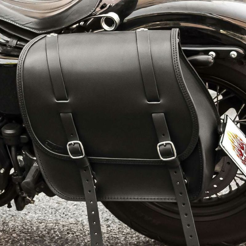 エンズクオイオ Little Boogie Targa レザーサドルバッグ 26.5L (ブラック) スポーツスター｜ワールドモーターライフ