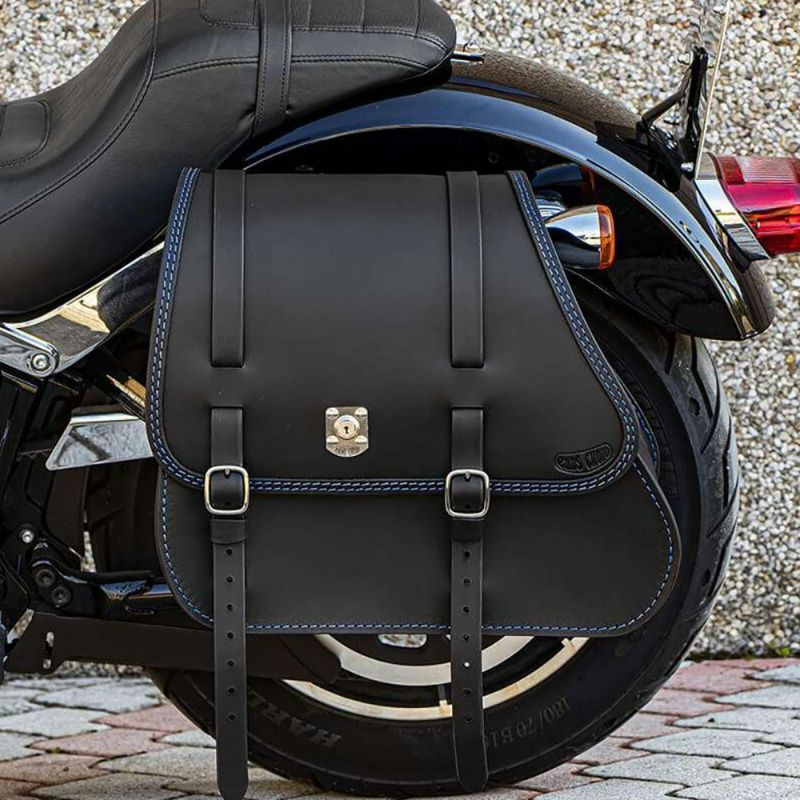 エンズクオイオ GYPSY レザーサドルバッグ 27L (ブラック) TC ソフテイル|ワールドモーターライフ