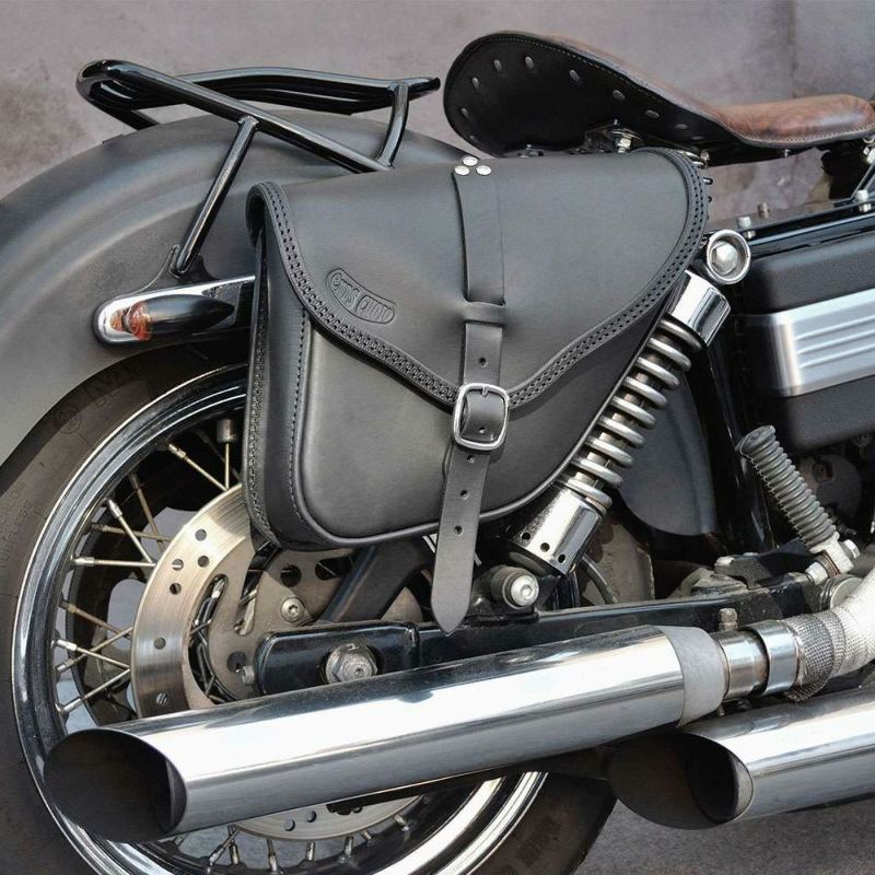 エンズクオイオ Small Tango レザーサドルバッグ 5.6L (ブラック) ダイナ