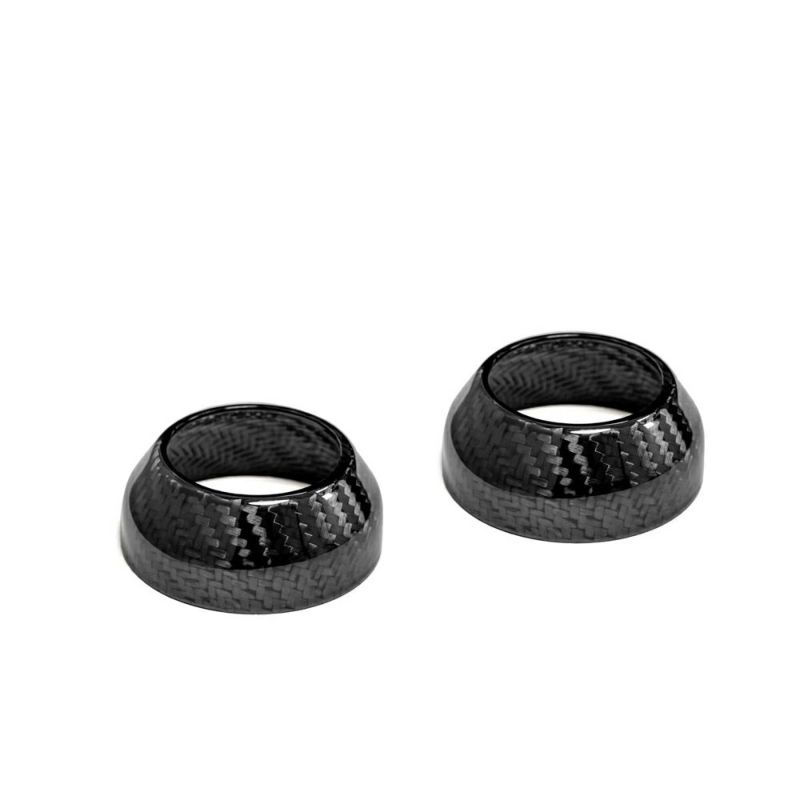 サドルマン カーボンファイバー 39mm フロントフォークダストキャップ (グロス) スポーツスター、ダイナ、FXR