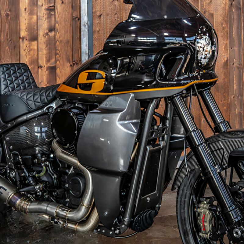 サドルマン S-RT ミニフェアリング用 ロワーフェアリング (グロスブラック) M8 ストリートボブ、ローライダー