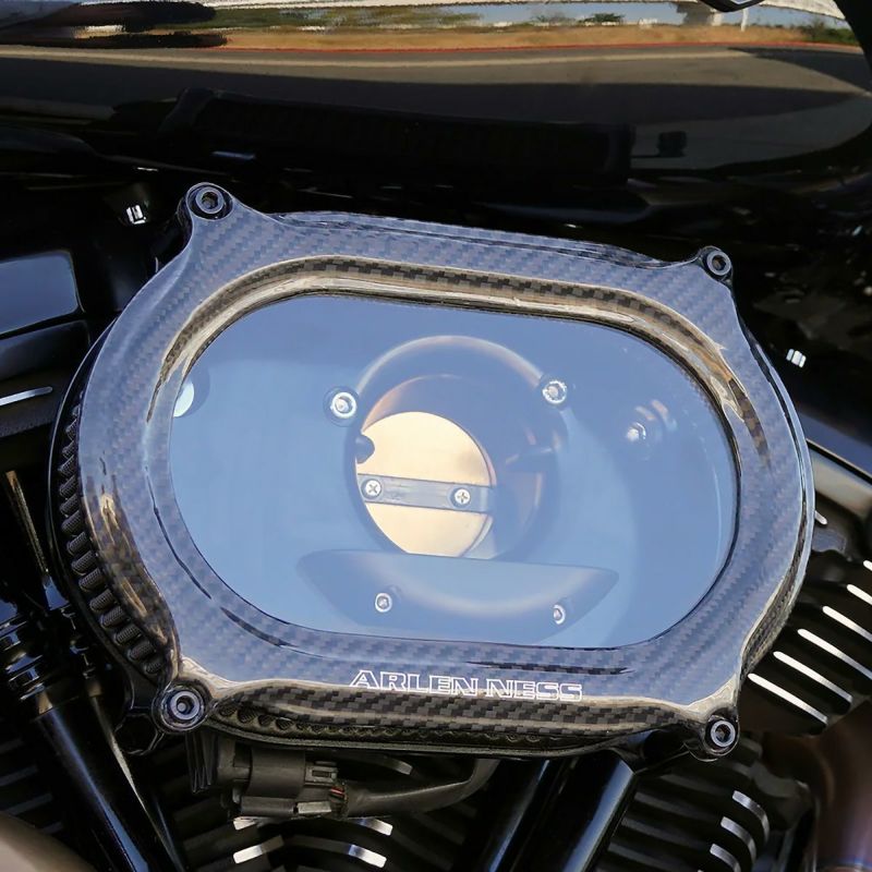 ツインカム ケーブルスロットル車用 メソッド・オーバルエアクリーナー (カーボンファイバー)