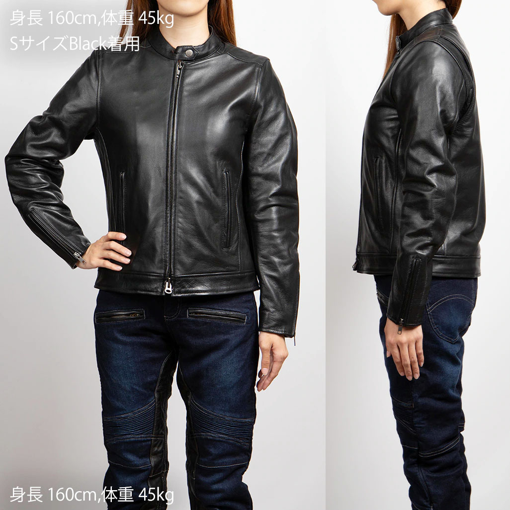 DEGNER デグナー レディース カウなめし革 ライダースジャケット 黒いこと