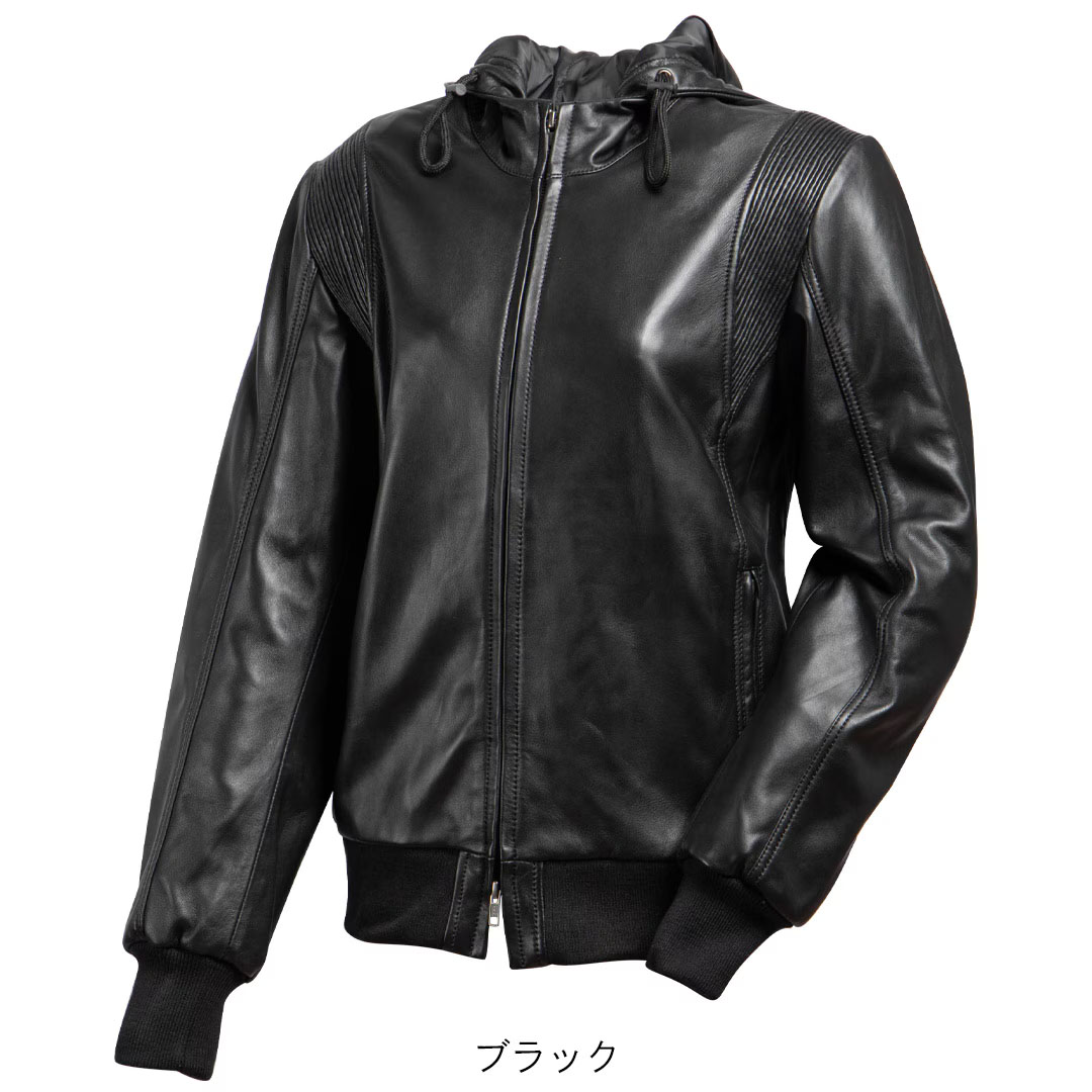 DEGNER デグナー レディース ボンネット付き添い人 シープレザー 上衣 黒いこと