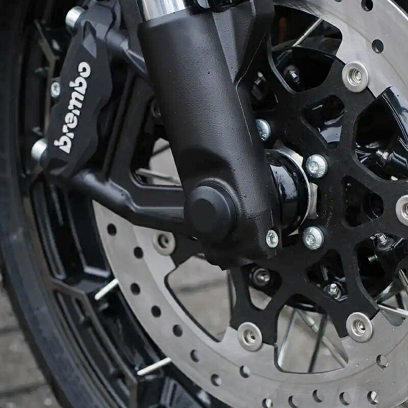 Thunderbike フロントアクスルカバー (マットブラック) ツーリング 倒立フォーク車用|ワールドモーターライフ