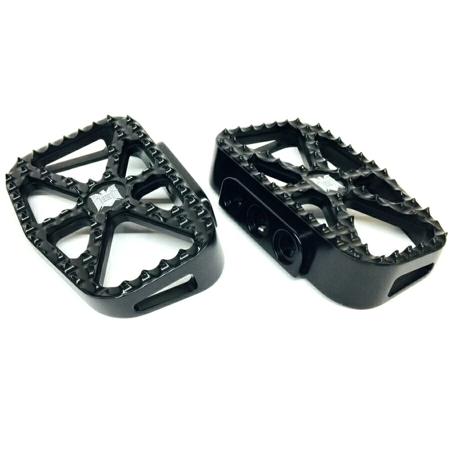 Death Metal Racing BEAR TRAP パッセンジャーフットペグ (ブラック) M8ソフテイル|ワールドモーターライフ