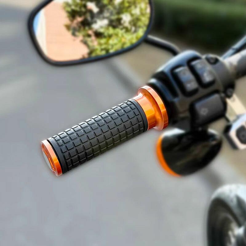 ケーブルスロットル用 MXスタイル カーボンインサート グリップ オレンジ｜ワールドモーターライフ