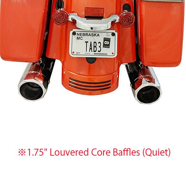 【TABパフォーマンス】121-1297-CST-175 BAM 4.5インチ スリップオンマフラー ストレートカット 1.75インチバッフル　クローム 2017～2024 ツーリング
