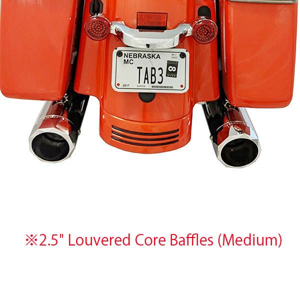 【TABパフォーマンス】121-1297-CST-25 BAM 4.5インチ スリップオンマフラー ストレートカット 2.5インチバッフル　クローム 2017～2024 ツーリング
