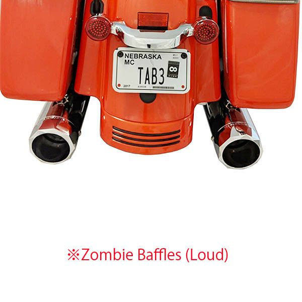 【TABパフォーマンス】121-1297-CST-Z BAM 4.5インチ スリップオンマフラー ストレートカット ゾンビーバッフル クローム 2017~2024 ツーリング