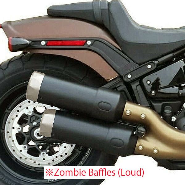【TABパフォーマンス】131-2293-C2-Z FXFB ブラック スリップオンマフラー　クロームストレートエンド ゾンビーバッフル 2018～2024 FXFB/S