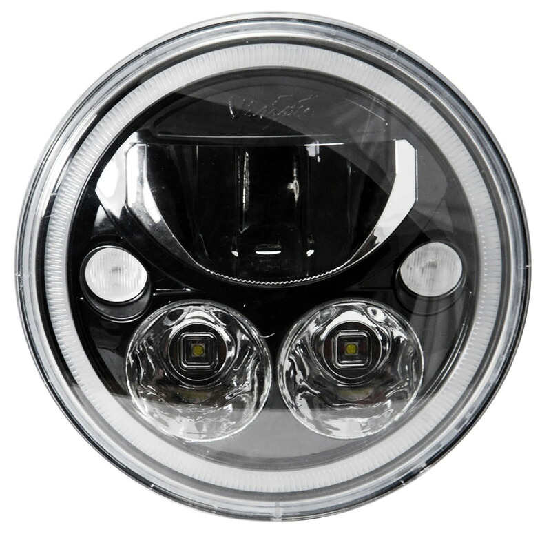 【CIRO】 LED 7インチヘッドライト ブラッククローム ツーリング、FLソフテイル/FLD用 C45001