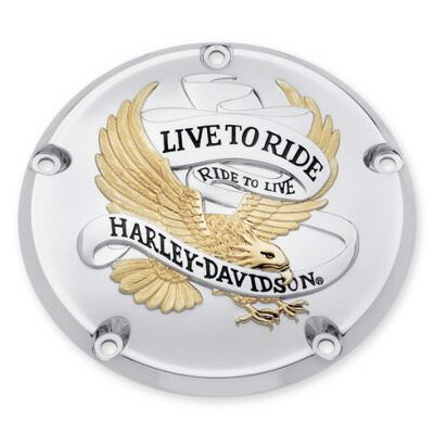 【純正】ゴールド・LIVE TO RIDEロゴ・コレクション・タイマーカバー|ワールドモーターライフ