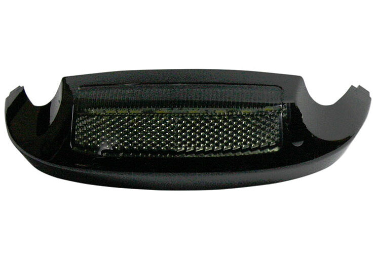 【カスタムダイナミクス】 フロント LED フェンダーチップ ハウジング アンバーLED スモークレンズ 2014~ FLHR、FLHTCU、FLHTK 2040-1778|ワールドモーターライフ