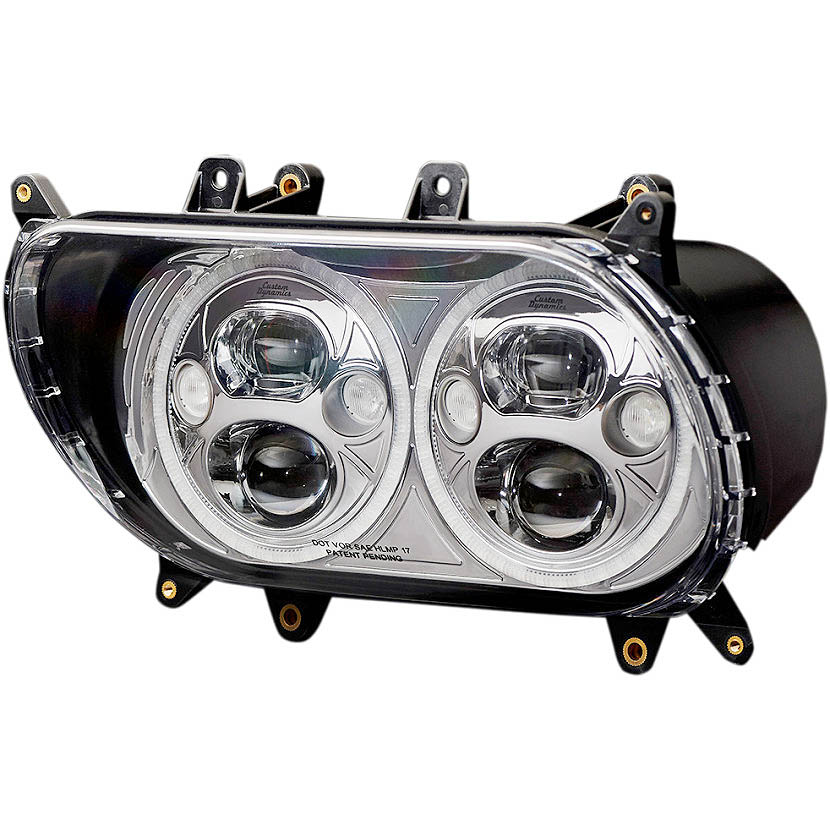 【カスタムダイナミクス】 LED デュアルヘッドライト クローム 2015～ FLTRU、FLTRX、FLTRXS 2001-1545