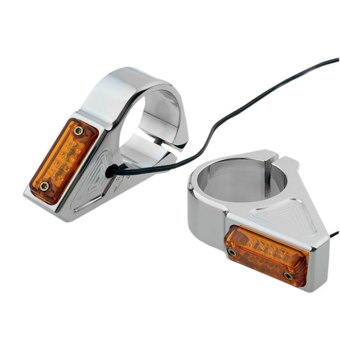 【ジョーカーマシン】 RECTANGLE 41MMフォークマウント LEDターンシグナル クローム 2020-1452