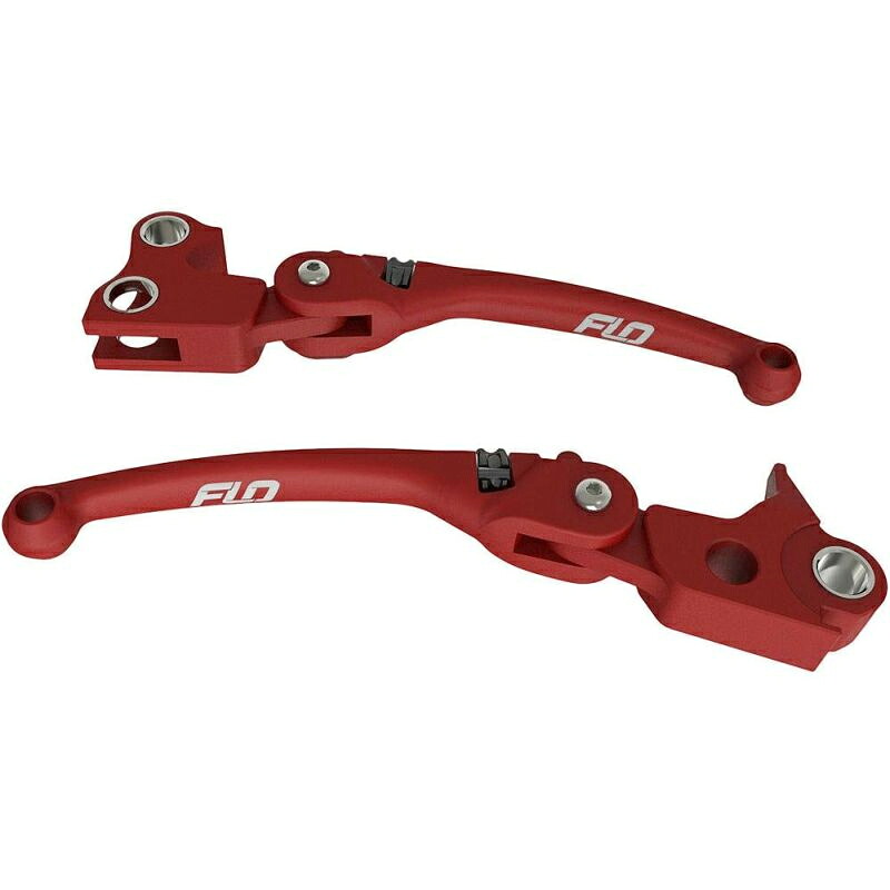 【FLO】122-0805 MXスタイル レバーセット(調整式) レッド 2017～2020 ツーリング、2019～2020 トライク｜ワールドモーターライフ