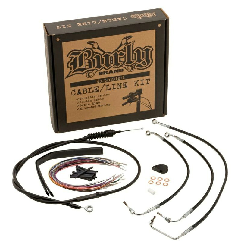 【バーリー】ブラックケーブルキット 2017～2020 FLHTK、FLHTKL、FLHX、FLHXS B30-1232/B30-1233｜ワールドモーターライフ