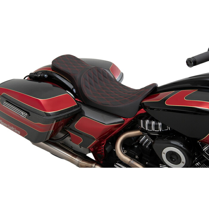 【Drag Specialties】プレデター フォワードポジション2UPシート レッドステッチ 2008～ ツーリング 0801-1267 59,975円