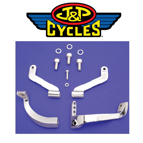 【J&P Cycles】クローム ドライバーフットボードマウントキット|ワールドモーターライフ