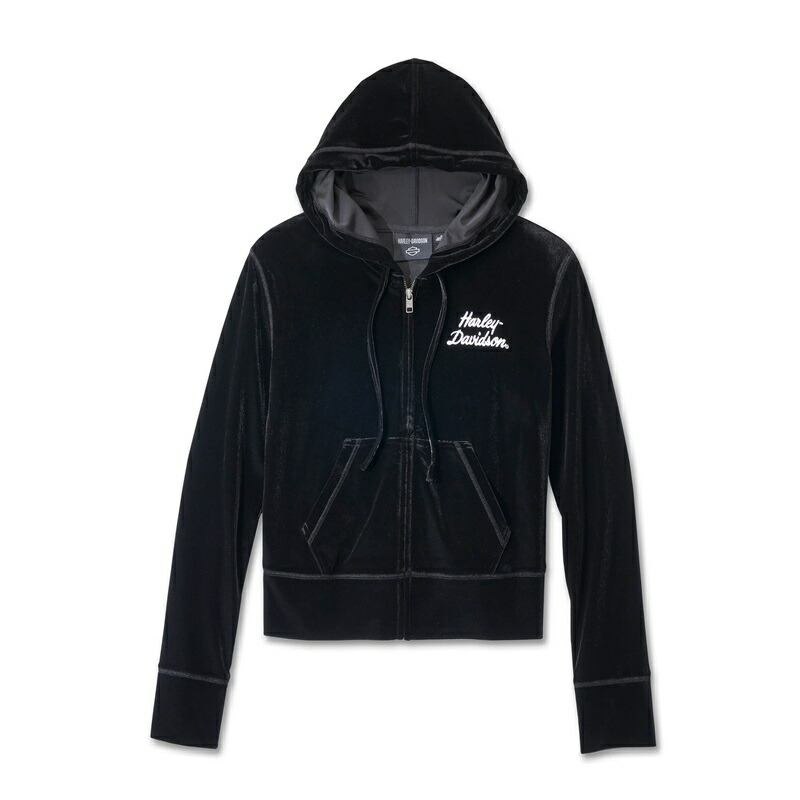 Women's Special Bar & Shield Zip Front Hoodie - Black Beauty