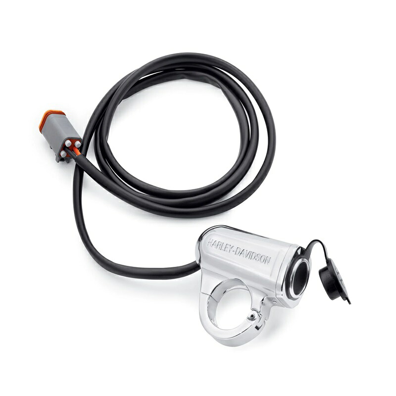 【69200971】ハーレー純正 補助パワーポート/ハンドルバーマウント-クロームHandlebar Mount Auxiliary Power Port｜HD-REGO