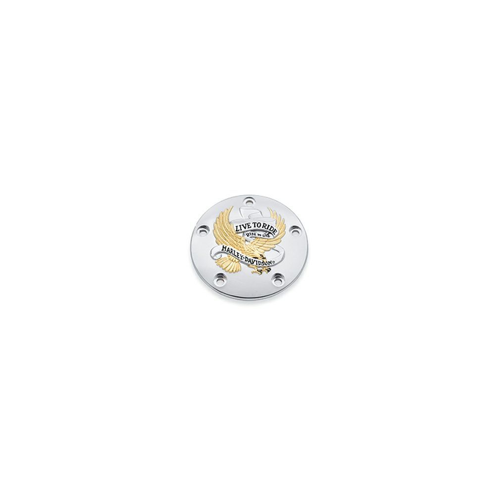 【32689-99A】ハーレー純正 HARLEY-DAVIDSON “LIVE TO RIDE”・コレクション ゴールド タイマーカバー Live To Ride Timer Cover EVOツーリング M8ツーリング&トライク