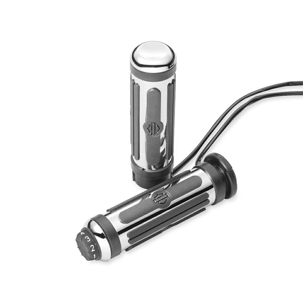 【56100267】ハーレー純正 ヒーテッド・ハンドグリップ・コレクション クローム＆ラバー スモール Chrome and Rubber Small Heated Hand Grips EVOツーリング