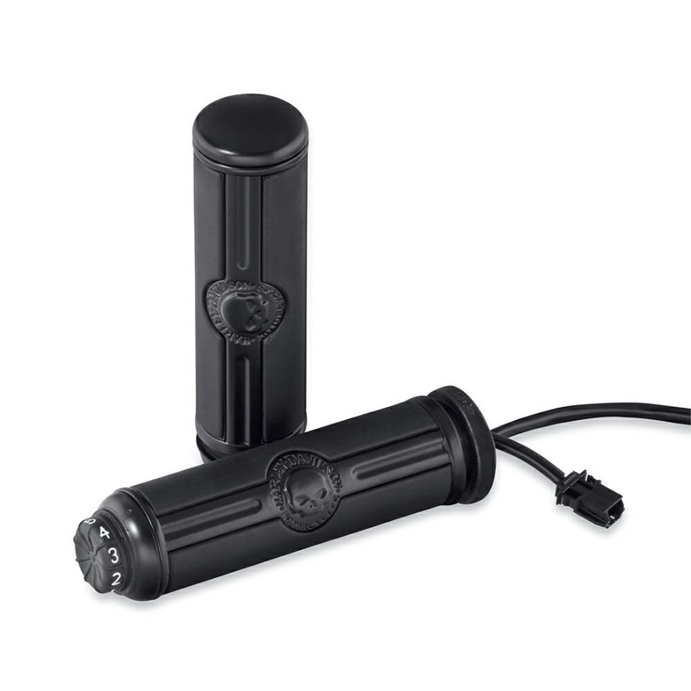 【56100362】ハーレー純正 ヒーテッド・ハンドグリップ・コレクション ウィリーG・. スカル ブラック Willie G Skull Heated Hand Grips EVOダイナ M8ソフテイル TCソフテイル TCツーリング&トライク