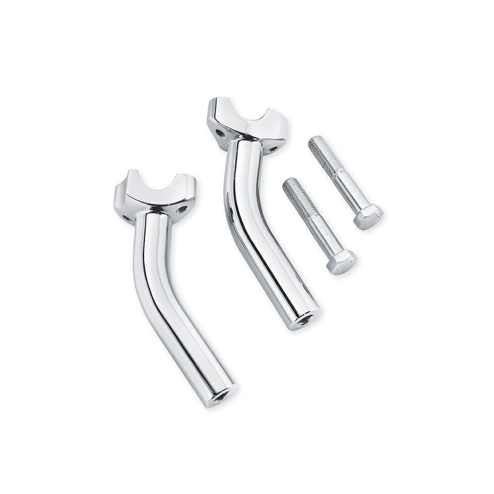 【56266-09】ハーレー純正 ハンドルバーライザーキット クロームCurved Handlebar Riser Kit EVOダイナ ストリート スポーツスター ダイナ｜HD-REGO