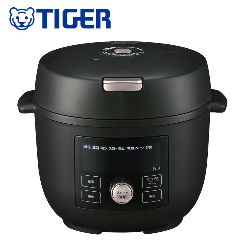 タイガー（TIGER）【COK-B220-KM】電気圧力鍋2.2L　マットブラック 　■COOKPOT　うま圧調理 　■1台11役　42オートメニュー　レシピブック付き 　■送料無料（北海道・沖縄県・離島は送料が掛かります）